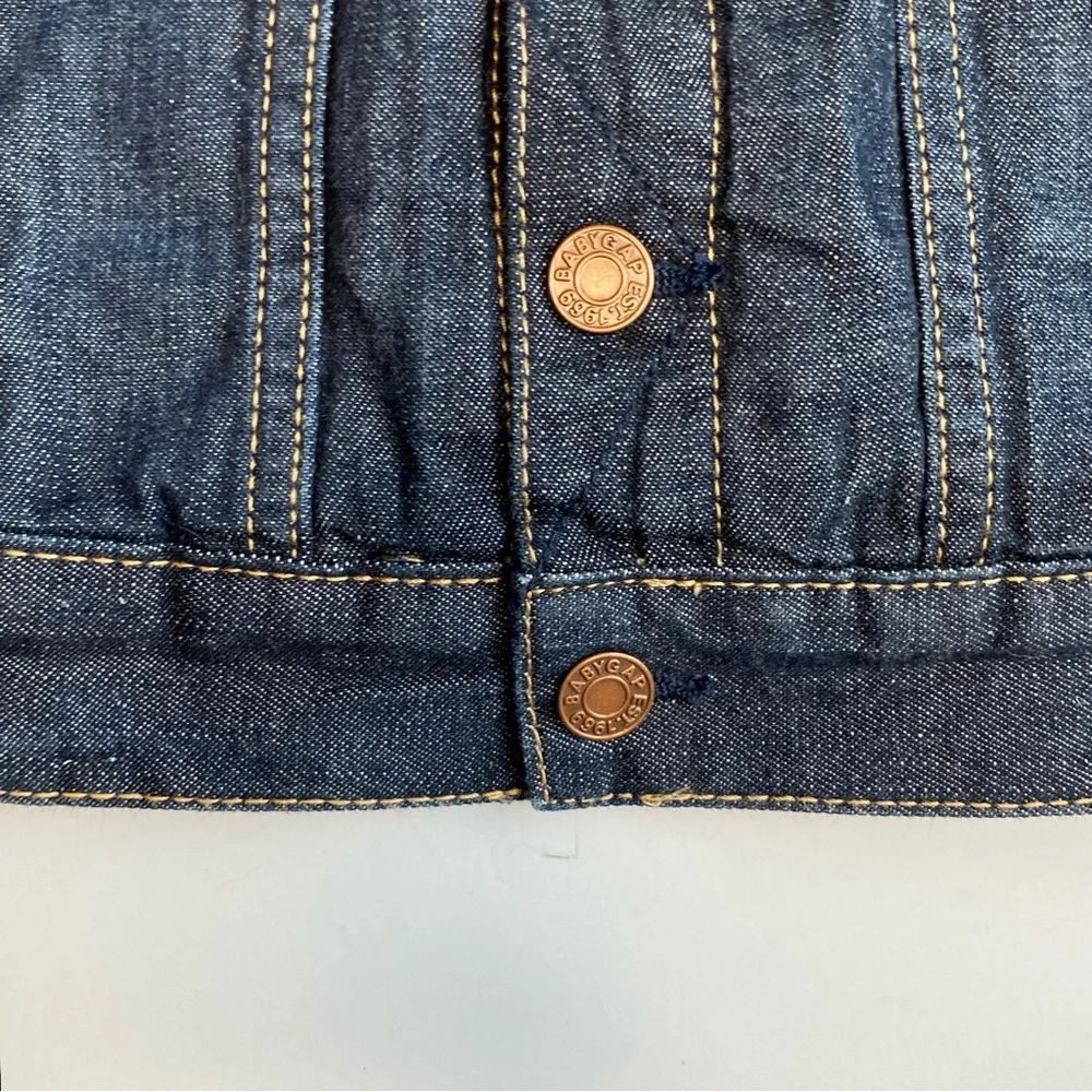 Gap Jeans Jacket Size 18-24 Months Classic Denim Lined Trucker Blue Boy Girl EUC